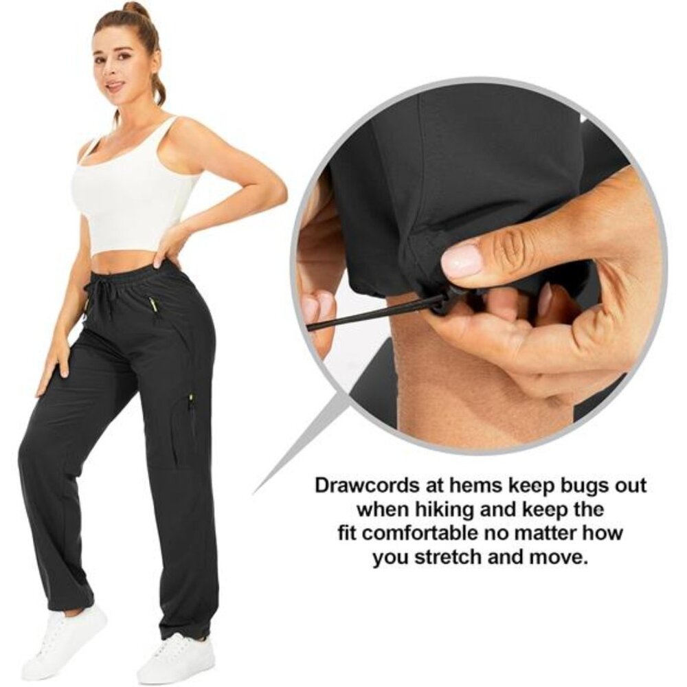 Women's Hiking Pants Quick Dry UPF 50 Camping Work Cargo Pants Zipper Pockets - Picture 4 of 6
